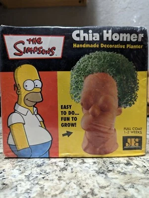 Vintage Chia Pet Homer Simpson Decorative Planter Factory Sealed New in Box
