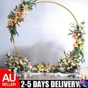 2M Round Hoop Balloon Arch Backdrop Flower Gold Display Stand Frame Wedding -AU