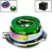 NRG 6-HOLE STEERING WHEEL GREEN/NEO CHROME GEN-2.8 QUICK RELEASE HUB ADAPTER