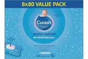 Curash Simply Water Wipes 640 Wipes (8 x 80 pack)