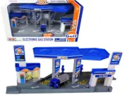 Motormax 79638 "Gulf" Electronic Gas Station Diorama with Light and Sound 1/64