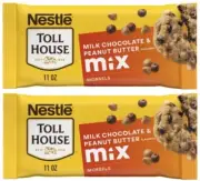 Nestle Toll House Milk Chocolate Peanut Butter Morsel Baking Chips 11oz (2 Bags)