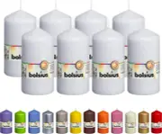 8 velas blancas de pilar de 2,75 x 5 pulgadas, calidad europea de primera calida