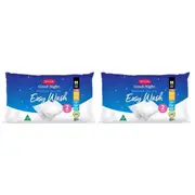 4pc Tontine Good Night Easy Wash Medium Sleeping Pillow Cushion Rectangle White