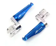 BLUE CNC Shinobi Front Foot Pegs 25mm Adjustable For Kawasaki Z300 16-18 17