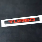 1x Black Matte Red TURBO Big Metal Decal Sticker Badge Emblem Door Luxury Sports (for: Subaru)