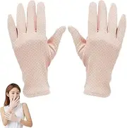 [Generic] Sun Protection Gloves, Women Sunscreen Gloves UV Protection - Cycling Gloves for Women, Sweat Absorbing Quick Dry Touch Screen Anti-Slip Full Finger UV Protection Gloves for Outdoor Sports