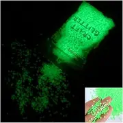 Glow in The Dark Tiny Stars Shaped Glitter,3mm Flakes Luminous Holographic Glitters for Tumbler DIY,Resin Craft, Slime, Nails Arts, Makeup,Festival Party - Green 10g(0.35oz)