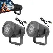 2pcs LED Snowflake Snow Projector Christmas Light for Indoor Home Party Decoration