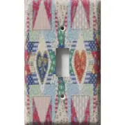 SnazzySwitch Two Hearts Patchwork Quilt Decorative Light Switch Plate Cover