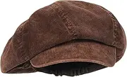 [WaiYeeHei] Women's Oversized Corduroy Newsboy Gatsby Baggy Hat Paperboy Painter Beret Cap with Elastic Back