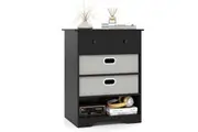 Giantex 4-Drawer Dresser Chest Storage Organizer w/Open Shelves Side Table Nightstand White