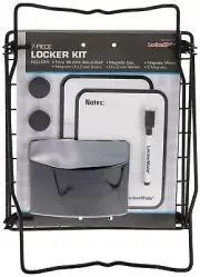 LockerMate 7-Piece Locker Organizer Kit, Includes Locker Shelf, Mirror, White...