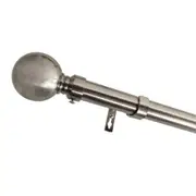 Extendable Curtain Rod in Brushed Silver 220-430cm