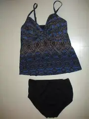 MIRACLESUIT Thebes Allura 2 PC Tankini Molded Cup Underwire Swimsuit Sz 16 NWT