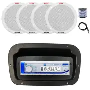 Dual Marine Radio, Spa Bezel,Adapter, Antenna,Wire, 4x 6.5'' 400W White Speaker