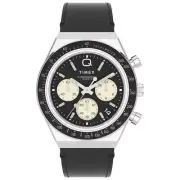 Timex Q Chronograph 40mm Black Watch - Brand New