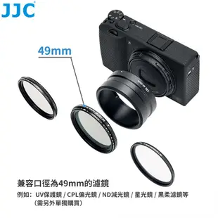 JJC 濾鏡轉接環 理光Ricoh GR3 GR3x GR III IIIx 相機安裝49mm UV CPL ND等濾鏡