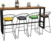 Bar Height Bar Table Nordic Retro Restaurant Wall Bar Counter Home Living Room Kitchen Multi-Functional High-Foot Bar Counter Without Chairs Dining Table Coffee Table