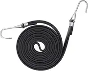 10Pcs Bungee Strap 2cm Width Black High Elasticity Heavy Duty Bungee Cords with Hook for Outdoor Activities (2.5M)