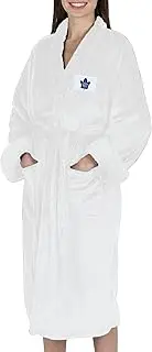 Northwest NHL Toronto Maple Leafs White Out Silk Touch Robe with Logo, Comfortable Lounge Wear for Men and Women, Small/Medium