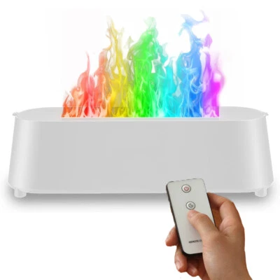 250mL USB Flame Essential Oil Diffuser Humidifier + Remote Control 7 Fire Colors