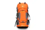 WASSUP 60L Waterproof Hiking Backpack Camping Mountain Climbing Cycling Backpack Outdoor Sport Bag with Rain Cover-Orange