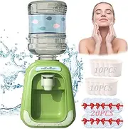 Mini Water Dispenser for Makeup,Micellar Water Dispenser,Mini Water Dispenser,Mini Water Dispenser Makeup Remover,Mini Micellar Water Dispenser (Green(with 20 Cup+20 Cotton Pads))