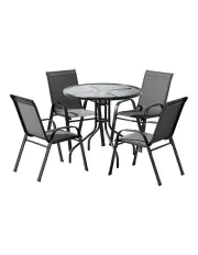 [Gardeon] Outdoor Dining Set Table And Chairs in Grey
