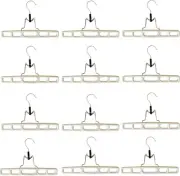 12 Pack Premium Skirt Hangers - Thin Space Saving Pant Hangers Set with Clamp...