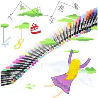 在飛比找蝦皮購物優惠-台灣現貨💎彩色原子筆   閃耀筆💎最炫彩色48色中性筆💎48