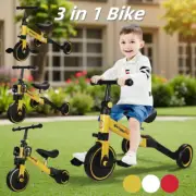 3-in-1 Convertible Kids Balance Bike Tricycle Scooter Push Car Pedal Bike