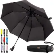 Grip Windproof Compact Stick Umbrella for Rain, Travel One-Click Automatic