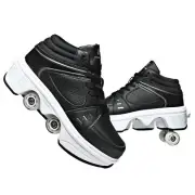 Four-Wheel 2-in-1 Roller Skate Shoes Unisex Skates Detachable Kids Sneakers w...