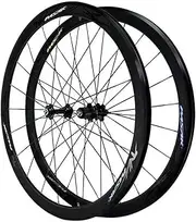 28" 700C Road Bike Wheelset Double-Walled Alloy Wheel Rims 20/24H Sealed Bearing Hub Disc Brake Quick Release 7-11Speed (Color : Black)
