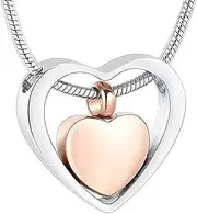 DOTUIARG Heart Stainless Steel Cremation Jewelry for Human/Pet Keepsake Urn Necklace Ashes Pendant