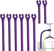 HJYZY 8 pcs Silicone Wine Glass Rack, Purple, Adjustable