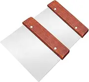 BESTYASH 2pcs Stainless Steel Dough Scraper Food Scraper for Cutting Chopping and Measuring Dough Professional Kitchen Tool for Baking and Cooking