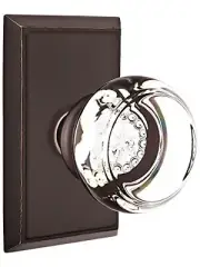 Emtek 8221GTUS10B Privacy, Rectangular Rosette Georgetown Knob Oil Rubbed Bronze