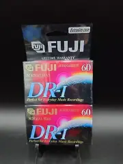 2 Fuji NEW SEALED blank Cassette 90 min DR-I Audio Tapes Extraslim Case