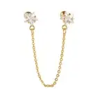 Double Hole Chains Cartilage Srecw Back Stud Earring Ear Helix Piercing Jewelr i