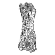 Flat Braided Leather Cord 7mm 5m Silver Craft Strip for Jewelry 16.4ft