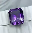 29.50ct Natural Amethyst Loose Gemstone Emerald Cut & beautiful purple color