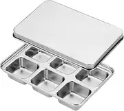 Stainless Steel Ice Mold - Reusable Metal Trays, Durable Cube Freezing Holder | Cube Ice Tray Stainless Steel Reusable Mold for Kitchen Beverage Storage Coffee Breastmilk Baby Food Outdoor Travel