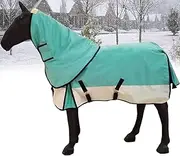 Lightweight Turnout Horse Paddock Blanket,Winter Warm Breathable Horse Blanket with Detachable Neck &Tail Cover,Waterproof Horse Rain Sheet,for Horse Clubs/Riding Competitions(135cm)