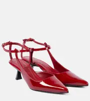 [Souliers Martinez] Souliers Martinez Camelia patent leather pumps AU 7 red