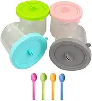 [Binxind] 4PCS Ice Cream Pints with Lids for NC299AMZ & NC300S Series Creami Ice Cream Makers for XSKPLID2CD-A