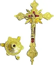 MYCENSE Jesus Crucifix Standing Crucifix Sculpture Collection Devout Gift Catholic Table Cross Crucifix with Stand for Altar Prayers Table Chapel