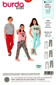 Burda Sewing Pattern 9300 Kids Pants Trackies Sewing Pattern Sizes 7-14 NEW