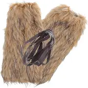 [ULTECHNOVO] 1 Pair Boot Cuff Leg Warmers Chunky Leg Warmers Medieval Fuzzy Leg Gaiters Furry Fuzzy Leg Furry Boot Covers Toppers Viking Fur Boots Covers Plush Leg Sleeves Polyester
